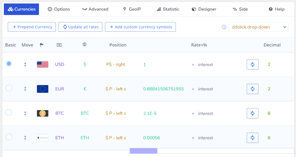 FOX - Currency Switcher