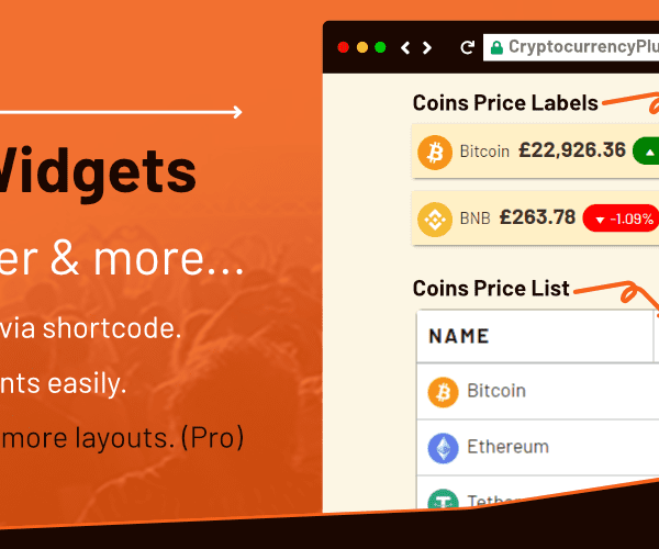 Cryptocurrency Widgets Pro