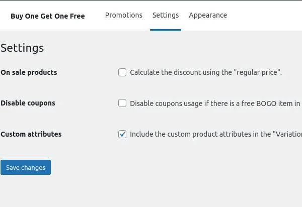 WooCommerce Buy One Get One Free