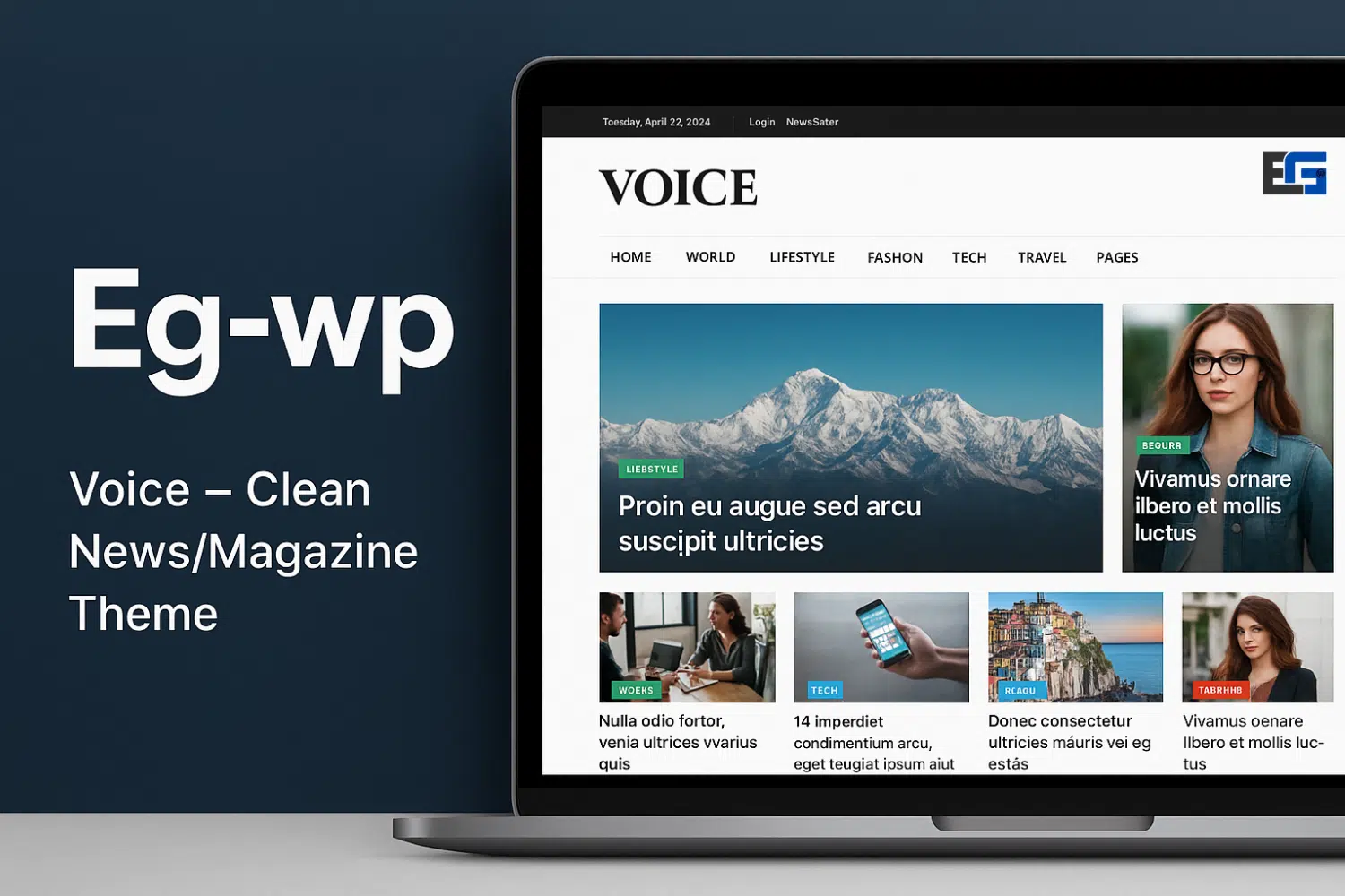 Voice – Clean News/Magazine قالب Voice