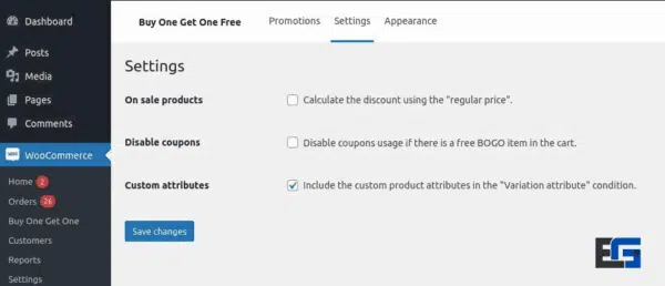 WooCommerce Buy One Get One Free