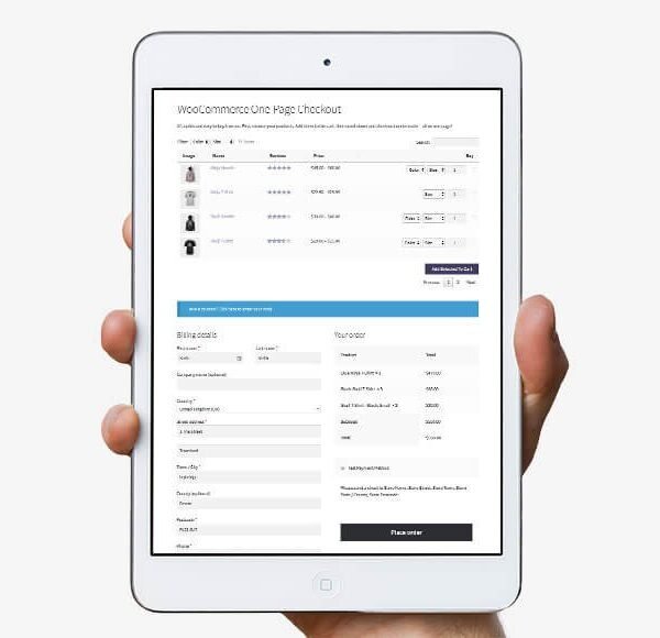 WooCommerce one page checkout WordPress 600x580