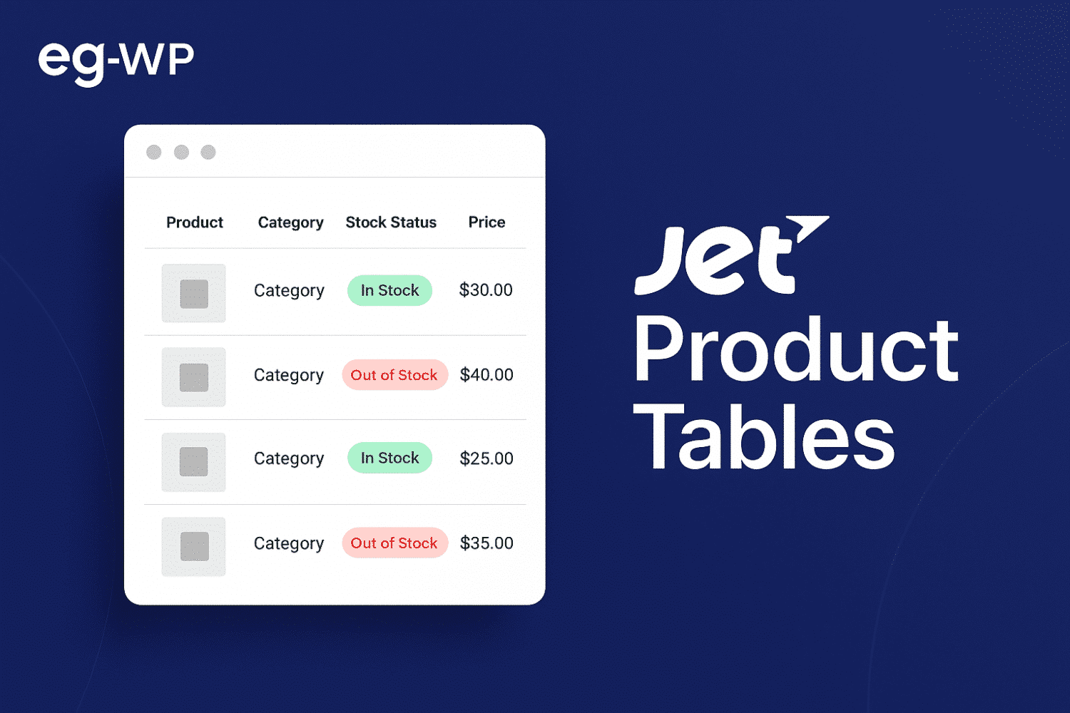 Jetproducttables