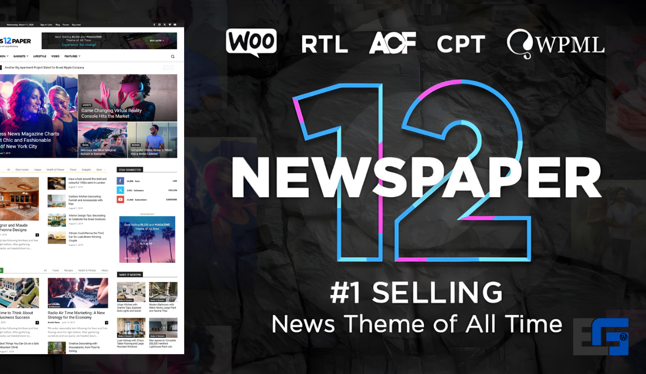 Newspaper News & WooCommerce WordPress Theme